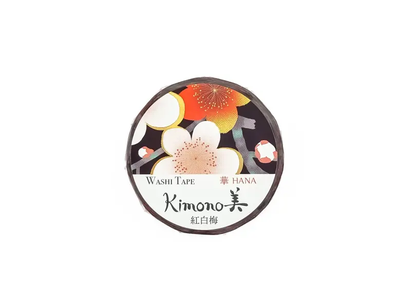 Washi Tape Kimono - Red And White Plum