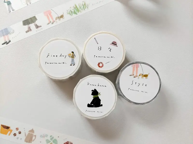 Saien x Miki Tamura Washi Tape Chigiri-e Style - Kuma Kuma