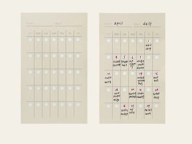 Sticky Memo Monthly Plan - No.1939