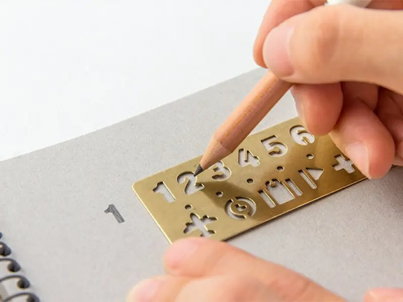 Traveler's Company Brass Bookmark Template Numbers