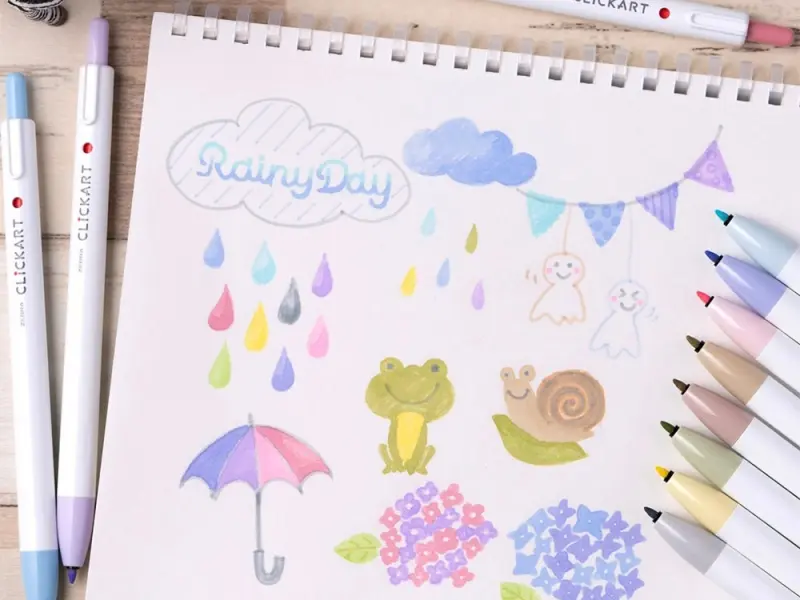 Zebra Clickart Retractable Marker Pen - Powder Pink