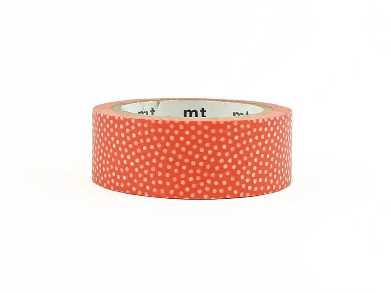 MT 1P Washi Tape Orange Red Dot Pattern Samekomon Akadaidai