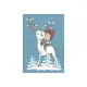 Christmas Postcard - Reindeer And Kid