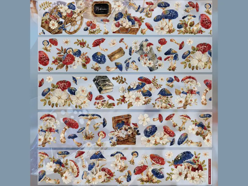 Pre-Order Xiaobaijia Kiss-Cut Washi Tape - Woodland Mushroom Story