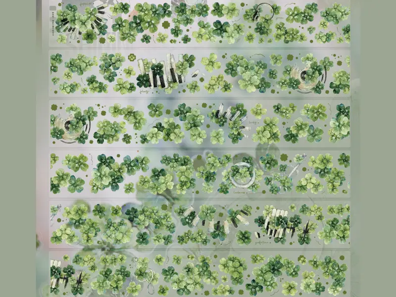 Pre-Order Xiaobaijia Kiss-Cut Washi Tape - Four-Leaf Clover