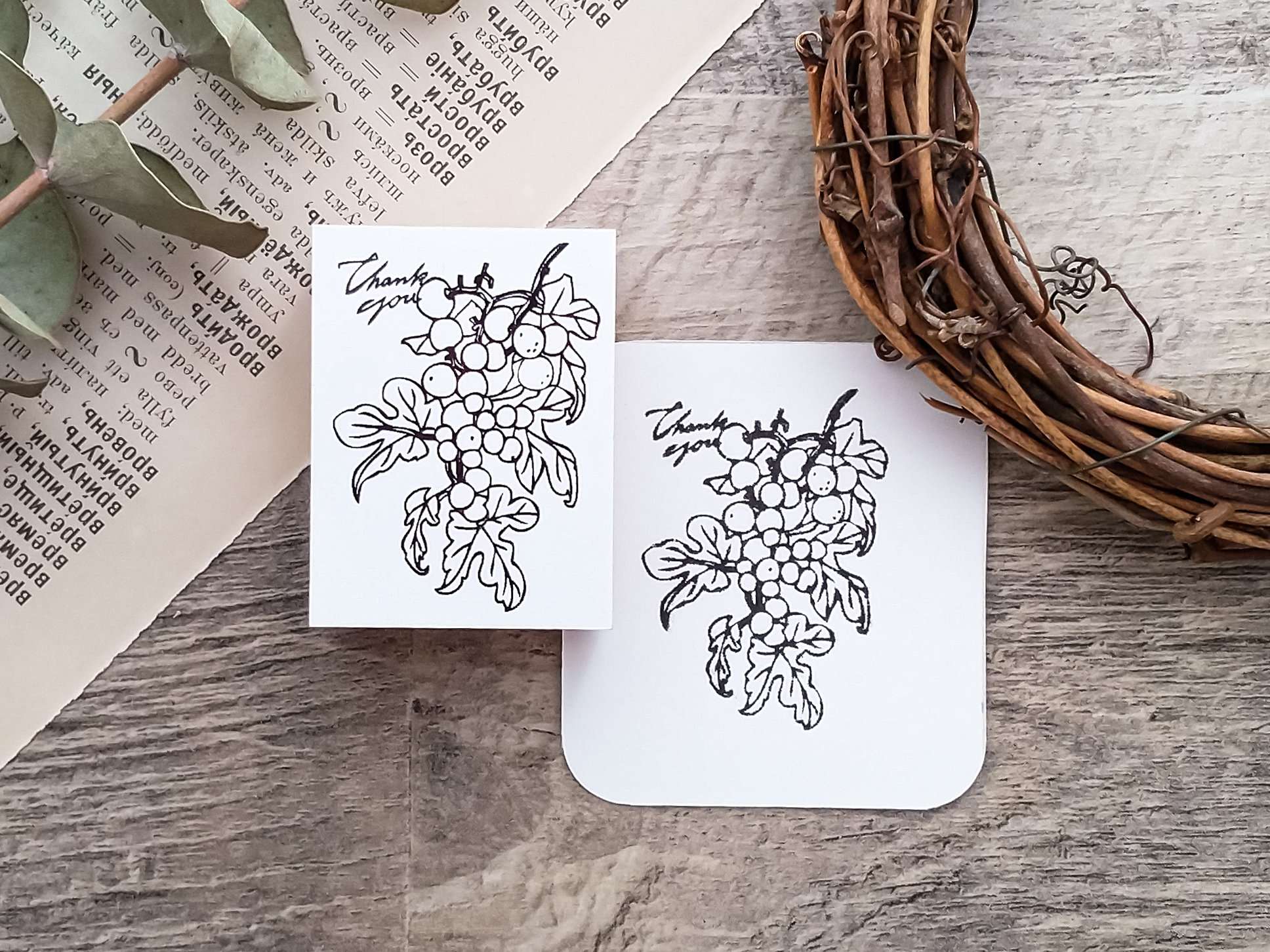 Botanical Stamp Ponchise - Wild Grapes