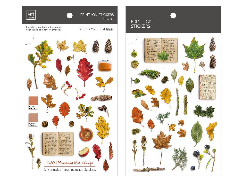 MU Print On Stickers Botanical Fall Pressed Plants 139