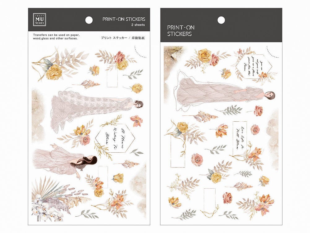 MU | Print-On Siirtotarrat 149 - Neito Pinkissä Mekossa