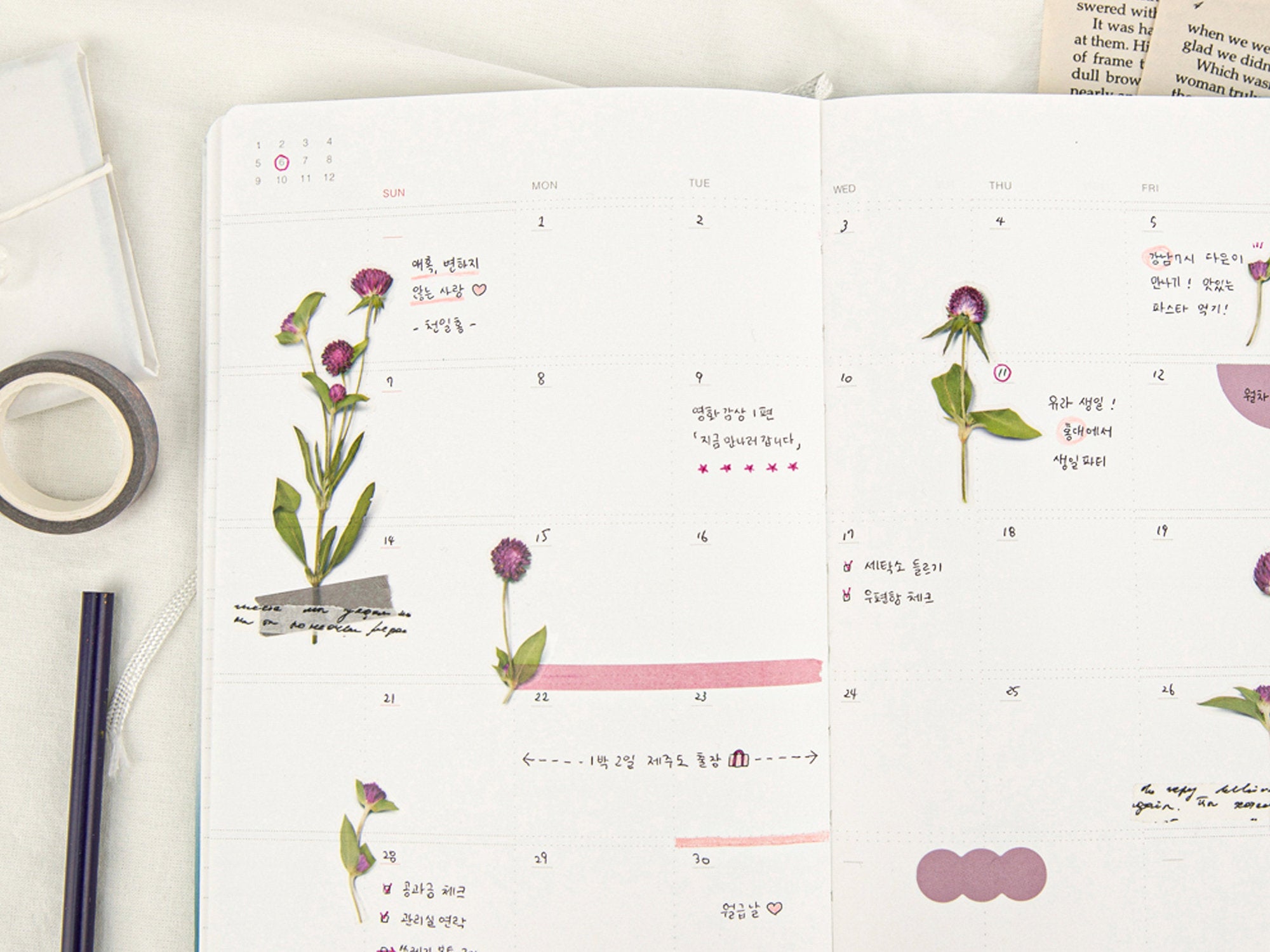 Appree Pressed Flower Stickers - Globe Amaranth