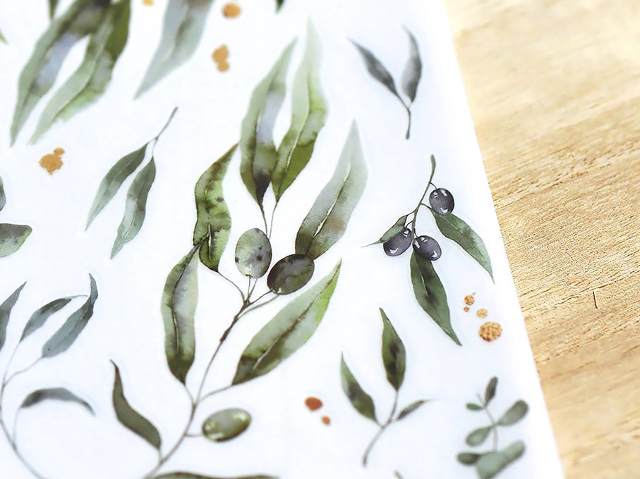 MU Print On Stickers Green Olives