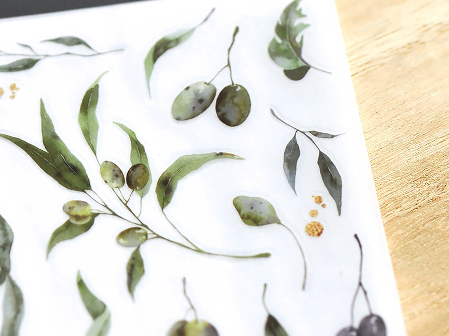 MU Print On Stickers Green Olives