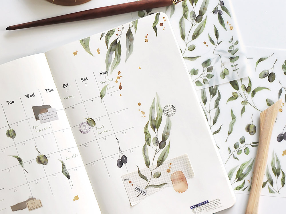 MU Print On Stickers Green Olives