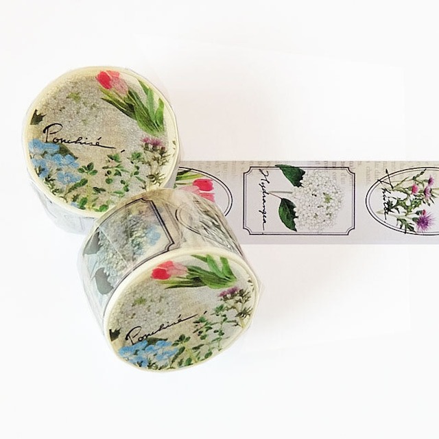 Ponchise Washi Tape - Flower Label