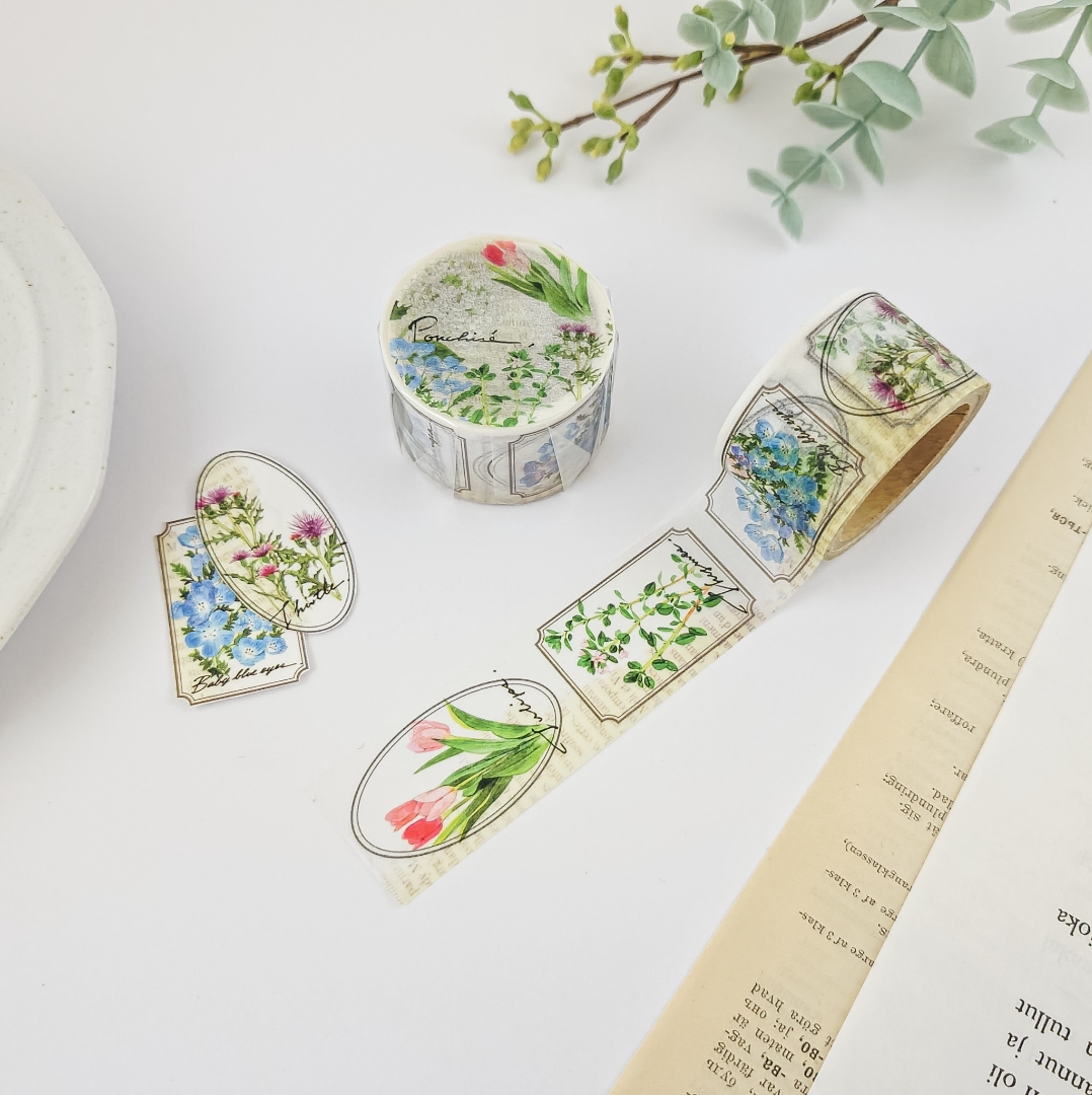 Ponchise Washi Tape - Flower Label