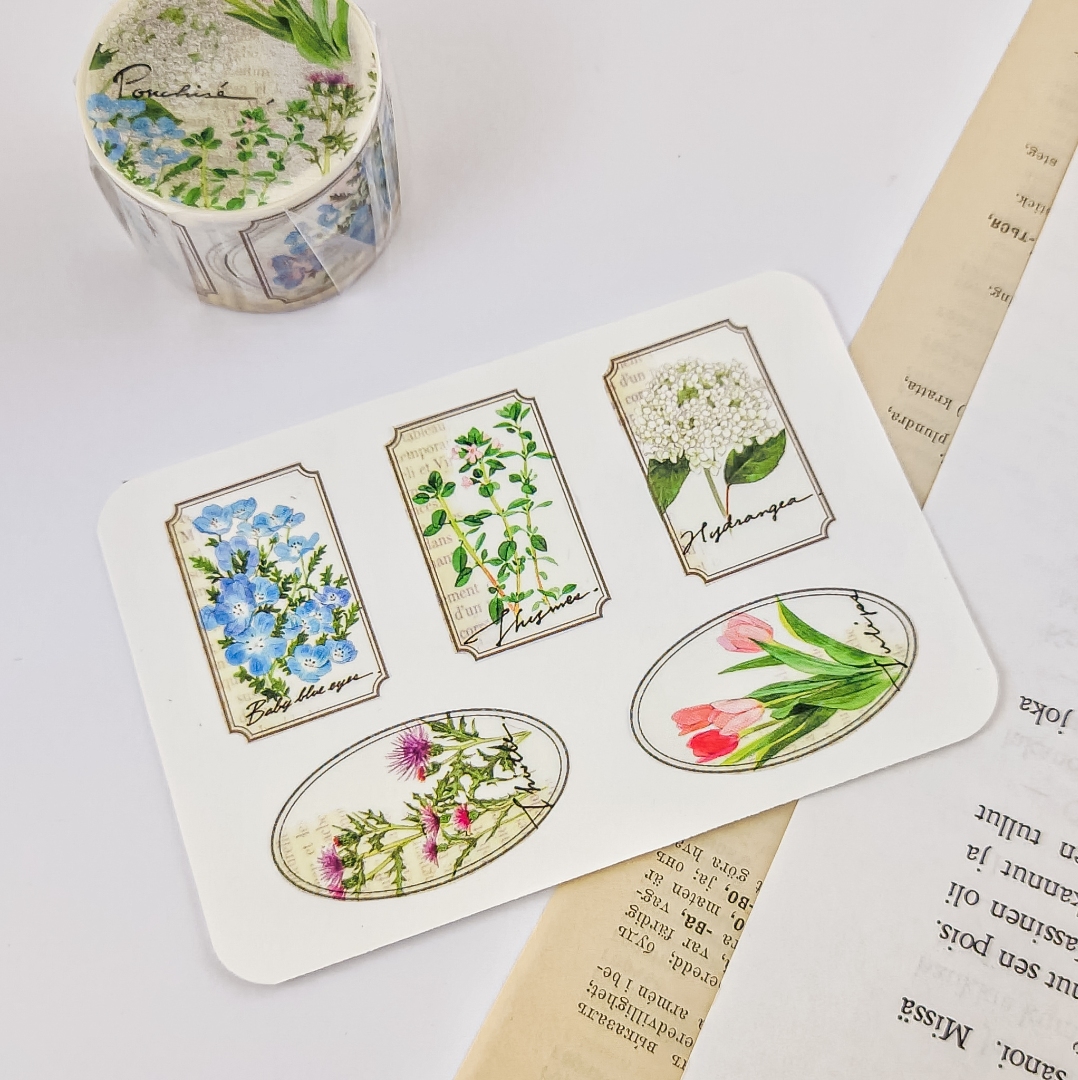 Ponchise Washi Tape - Flower Label