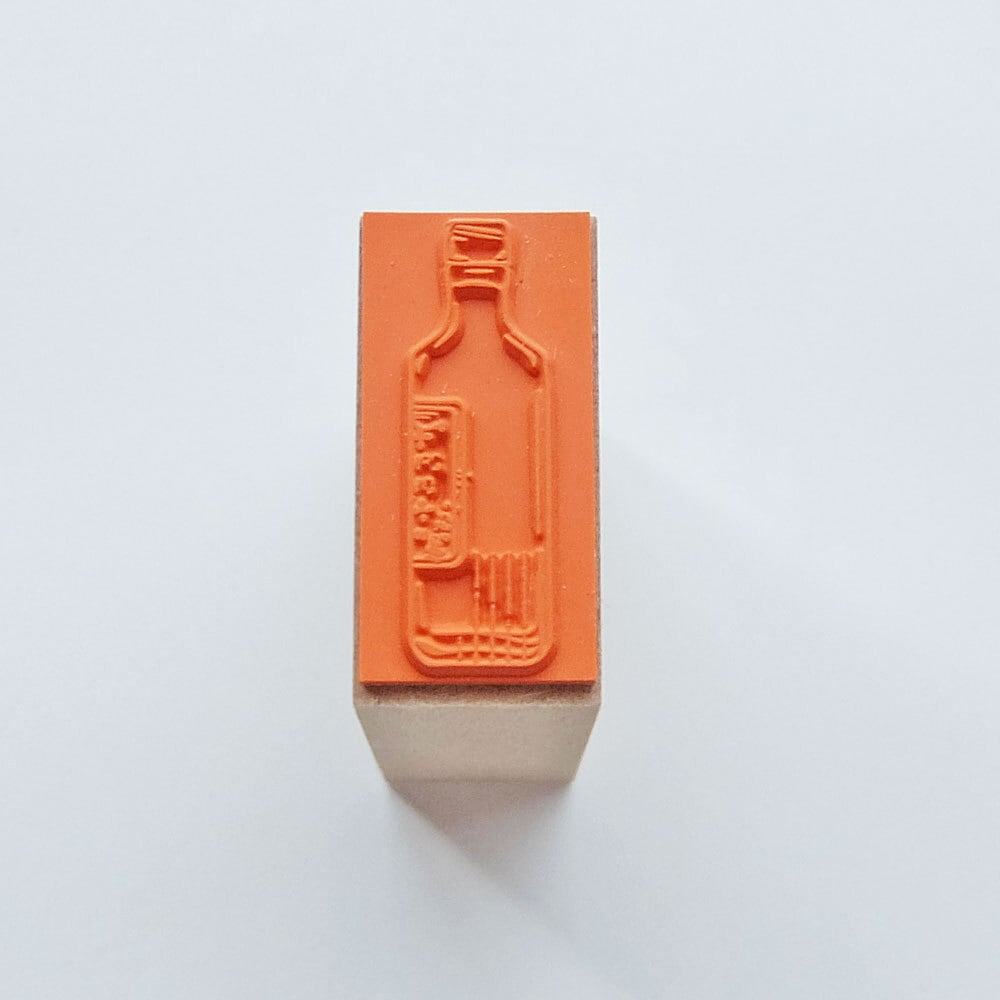 Ponchise Wooden Rubber Stamp - Antique Bottle