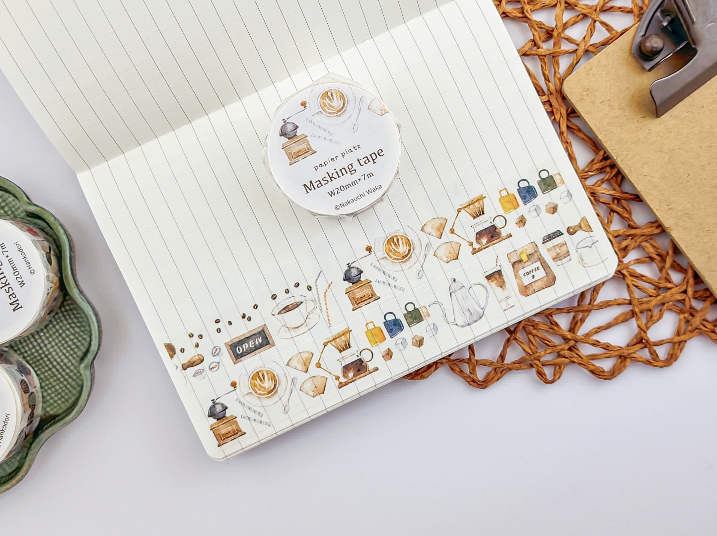 Papier Platz x Nakauchi Waka Washi Tape - Coffee