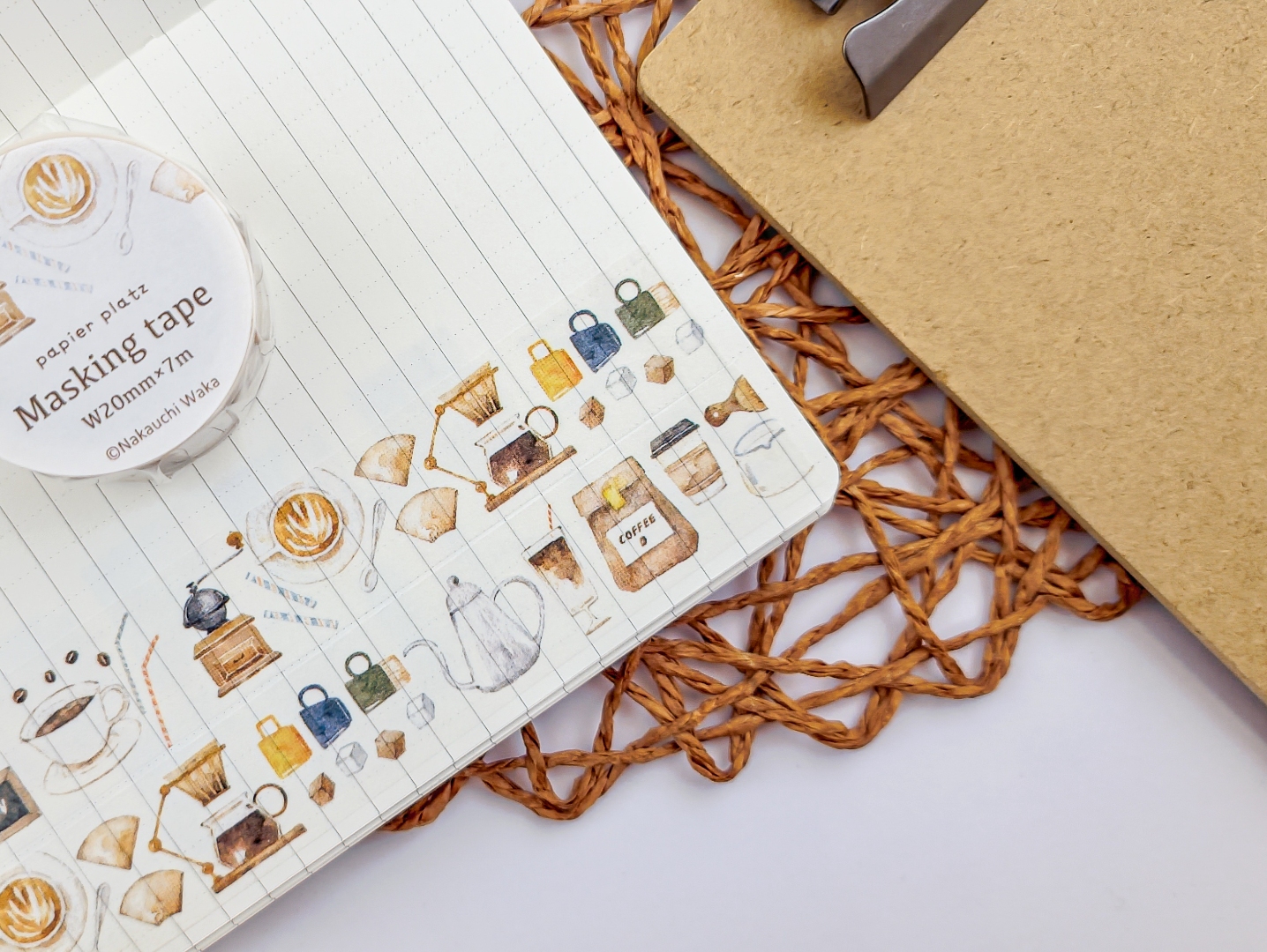 Papier Platz x Nakauchi Waka Washi Tape - Coffee