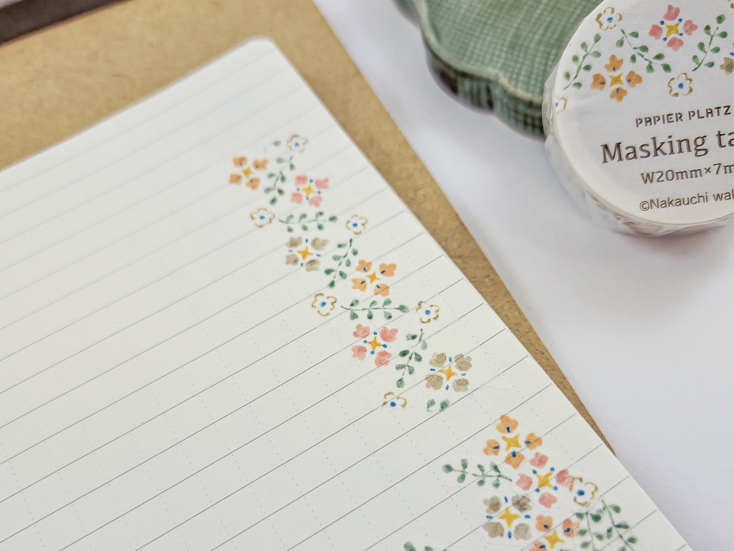 Papier Platz x Nakauchi Waka Washi Tape - Floral Pattern