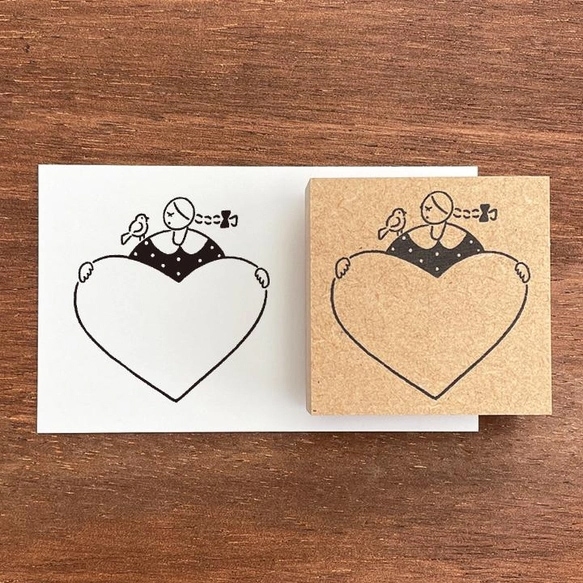 Stamp Marche Girl Rubber Stamp - Heart
