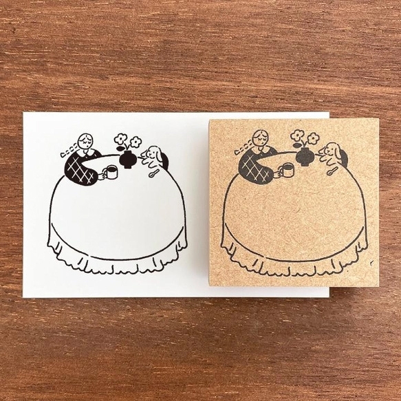 Stamp Marche Girl Rubber Stamp - Tea Party