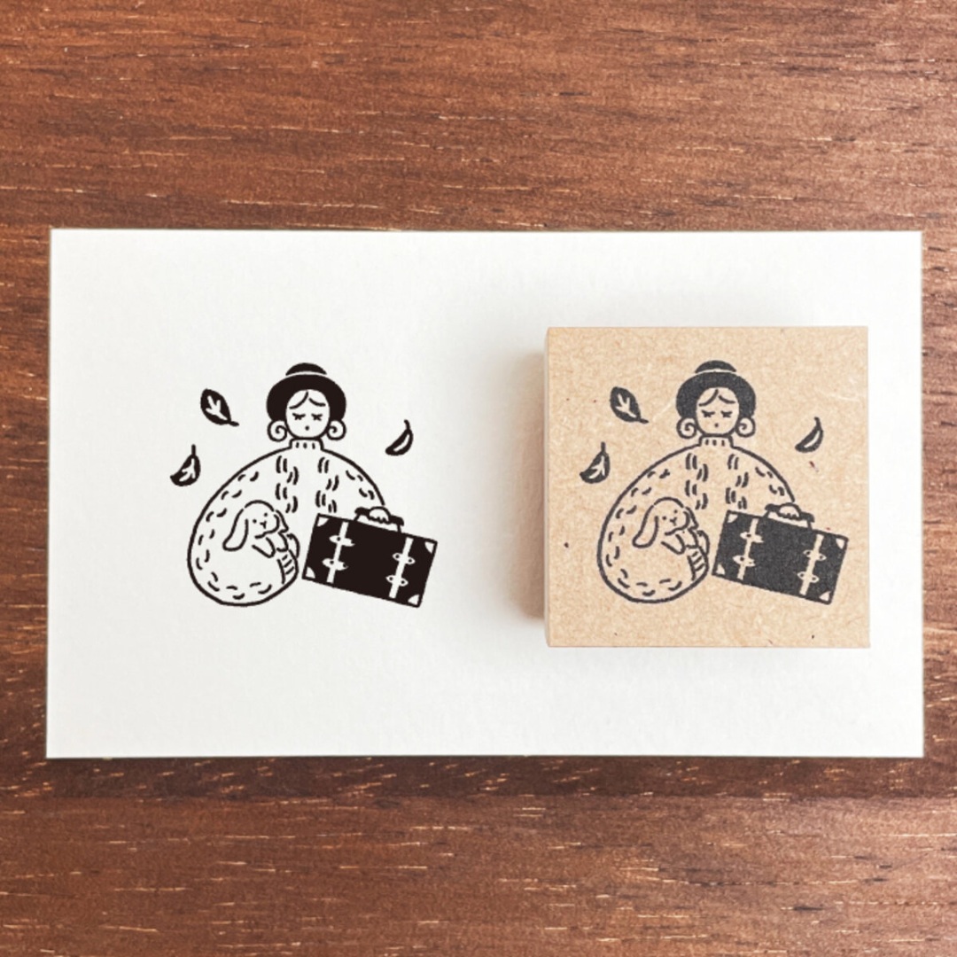 Stamp Marche Girl Rubber Stamp Maru-Chan - Autumn Trip