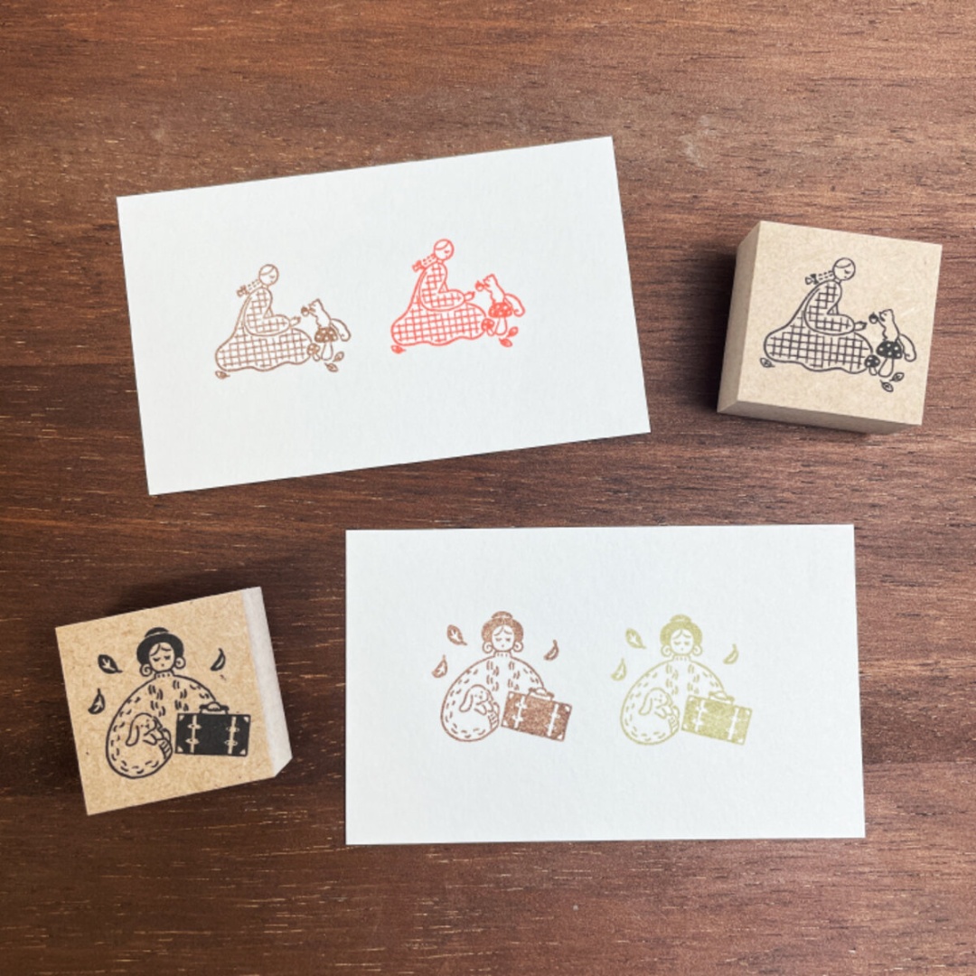 Stamp Marche Girl Rubber Stamp Maru-Chan - Autumn Trip