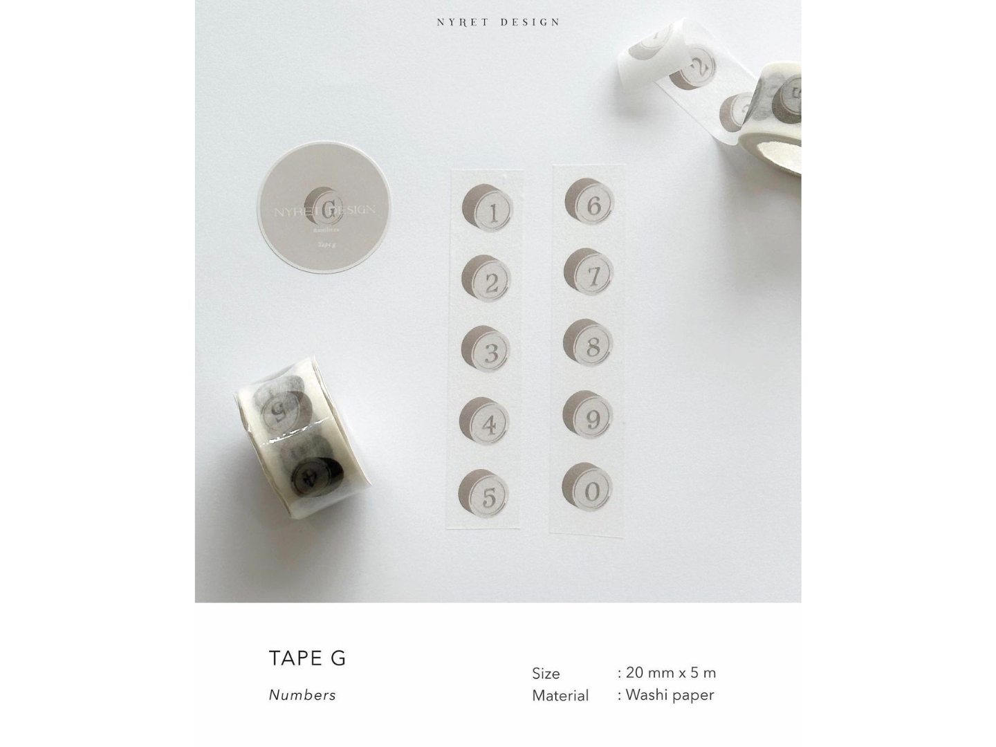 Nyret Washi Tape - Numbers