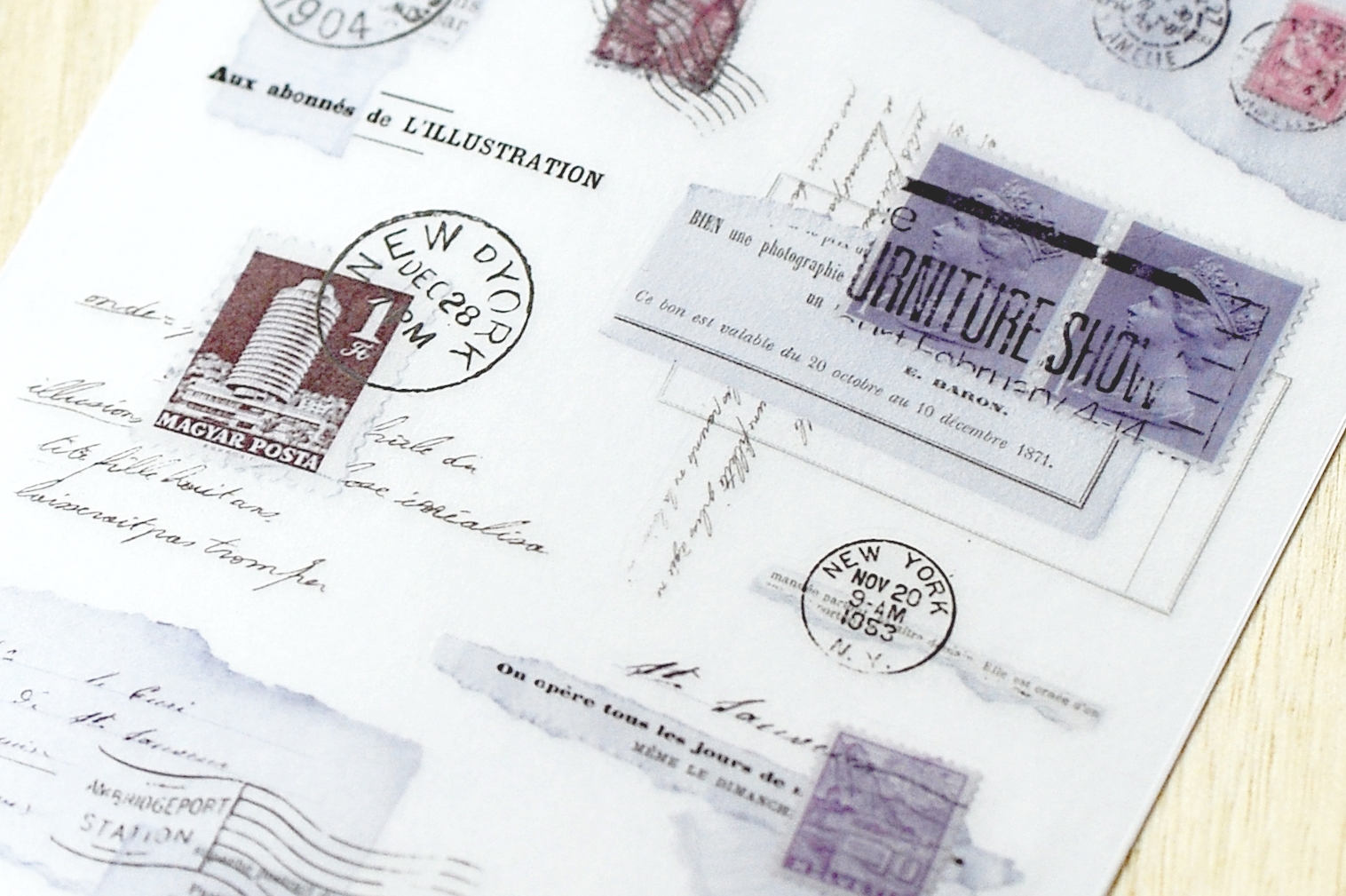 MU Print-On Transfer Stickers 236 - Old Postmark
