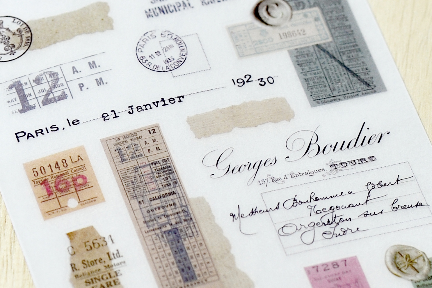 MU Print-On Transfer Stickers 237 - Vintage Tickets