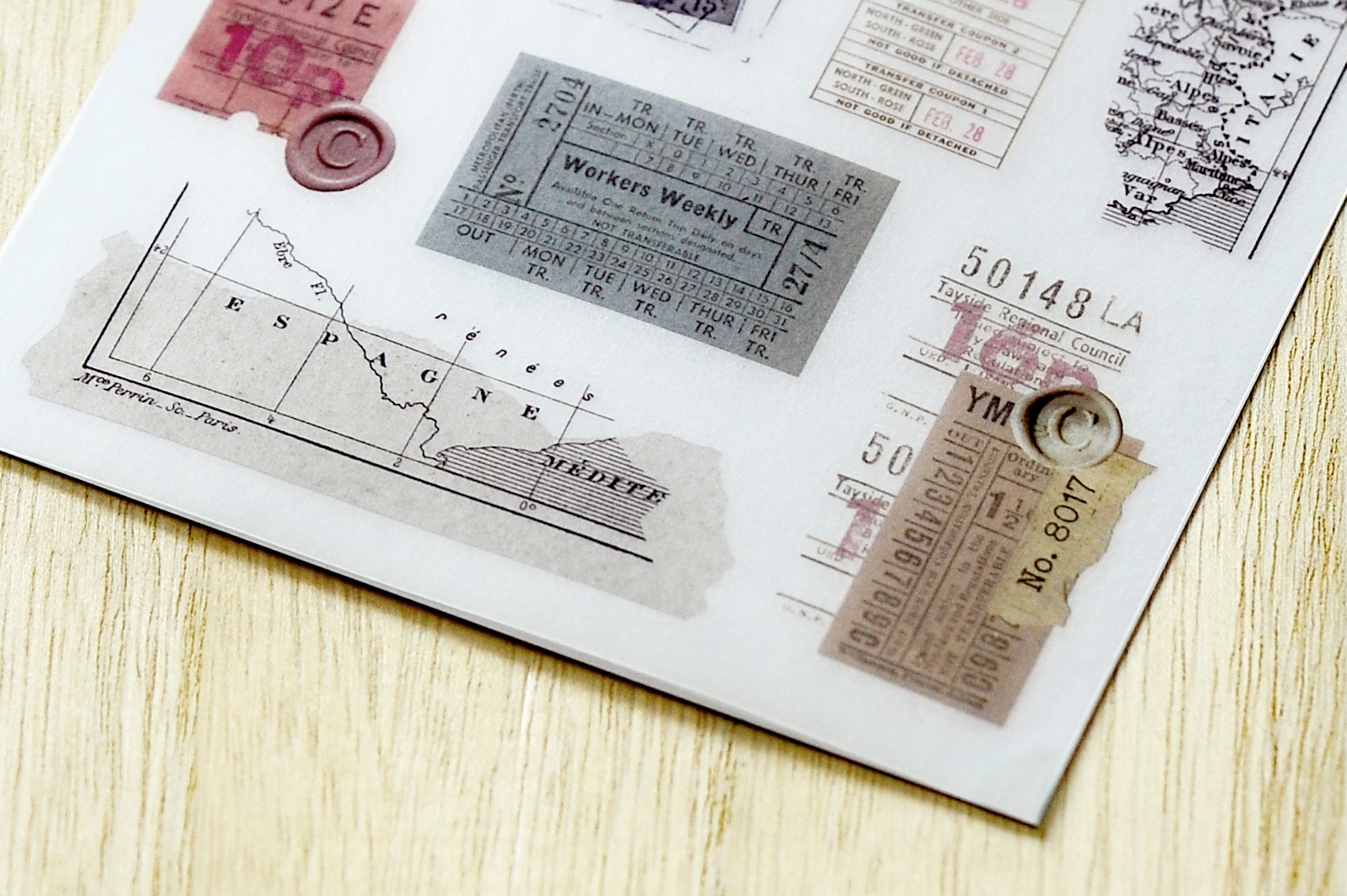 MU Print-On Transfer Stickers 237 - Vintage Tickets