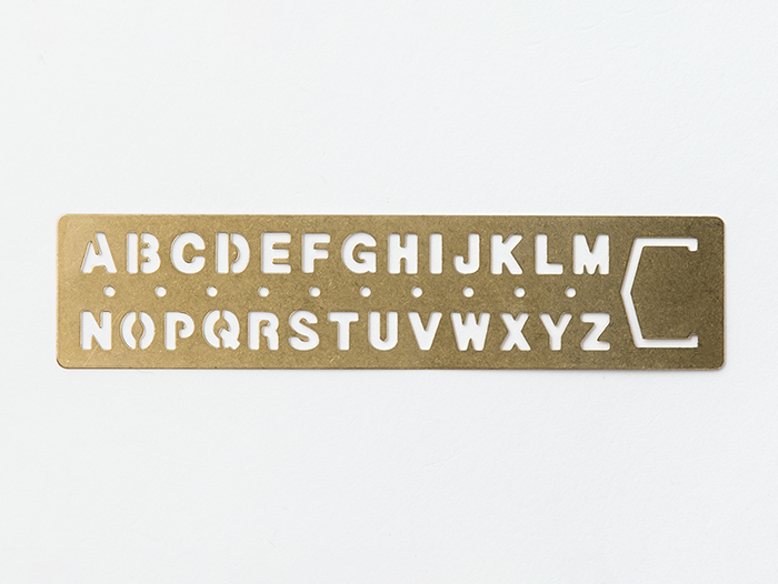 Traveler's Company Brass Bookmark Template Alphabet