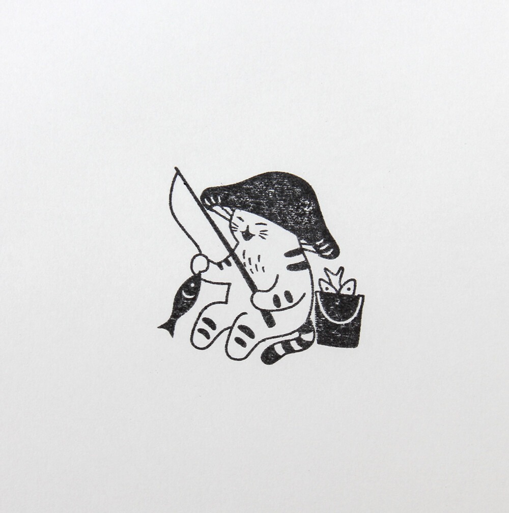 4Legs Rubber Stamp Mushroom Cat - Big Catch
