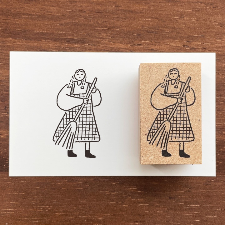 Stamp Marche Girl Rubber Stamp - Cleaning