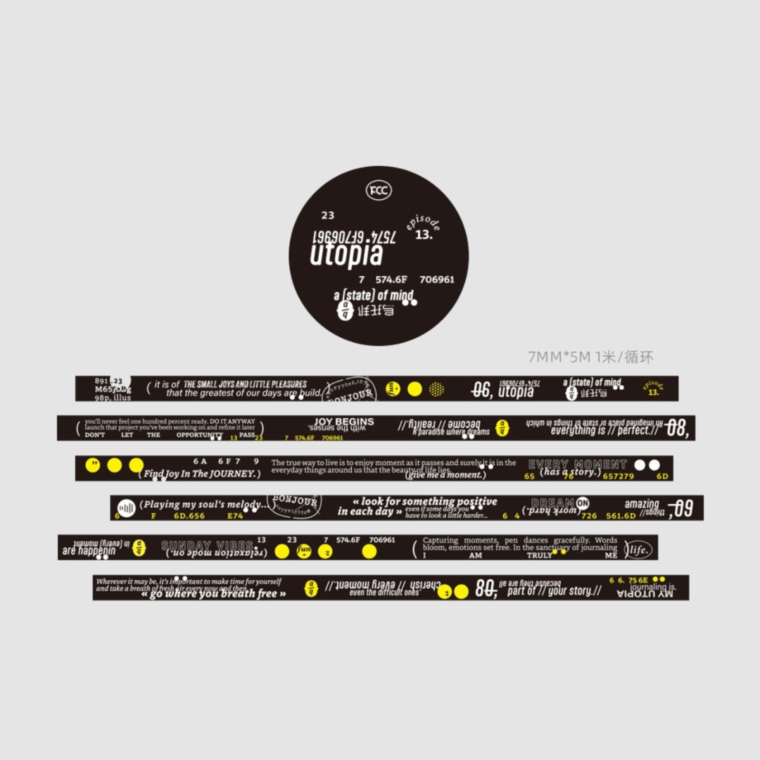 Sissi Washi Tape Utopia - Black White