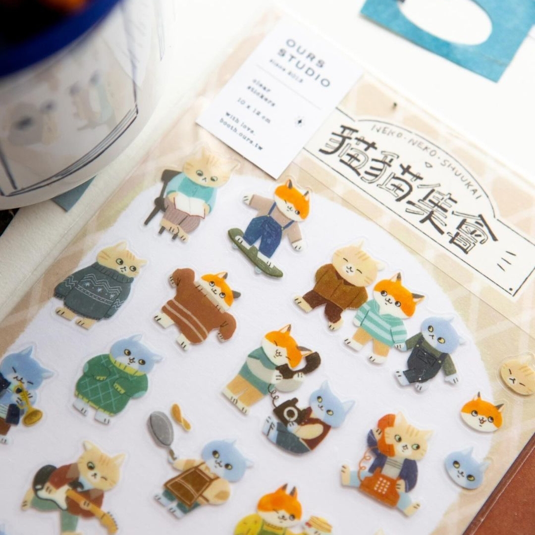 OURS Cats Gathering Sticker