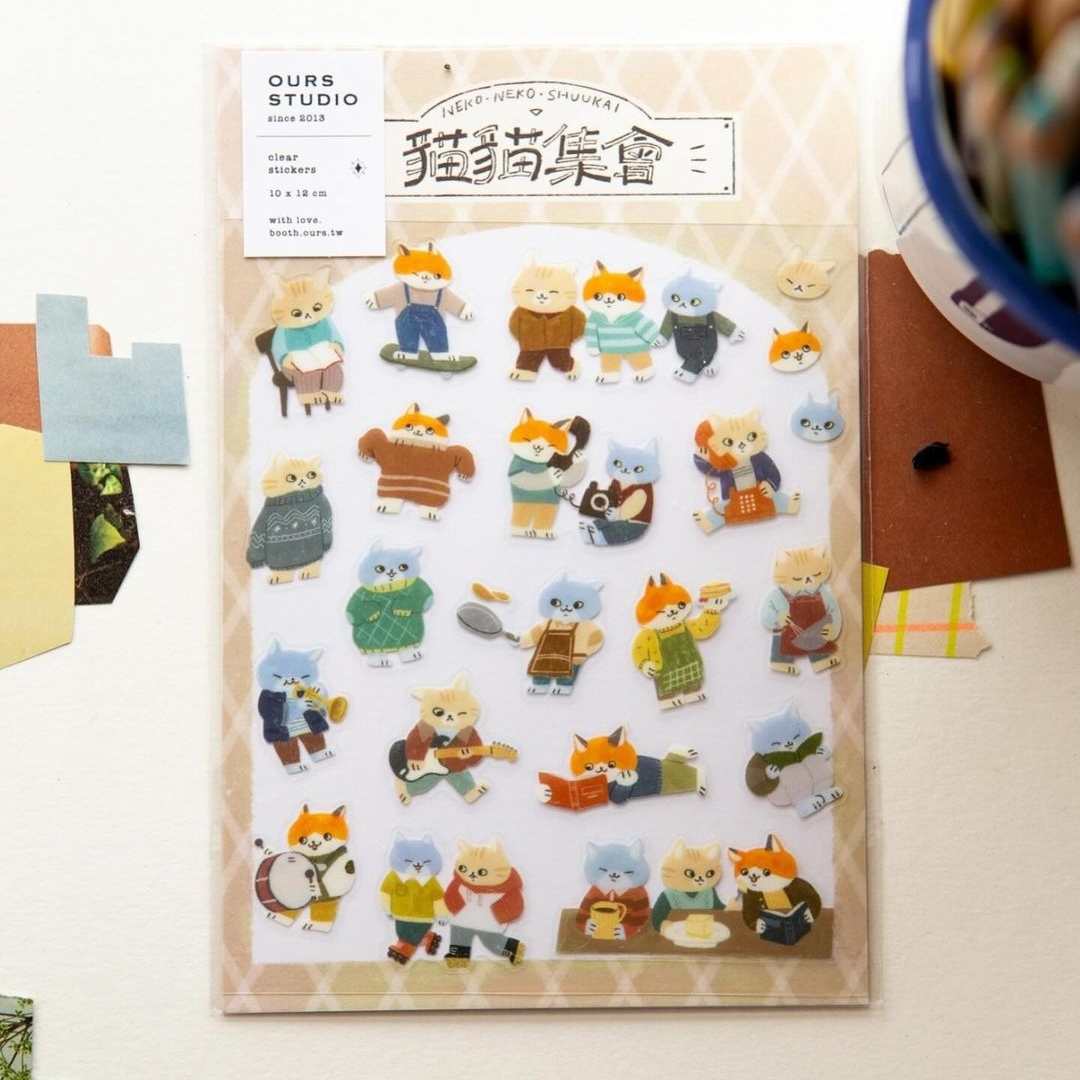 OURS Cats Gathering Sticker