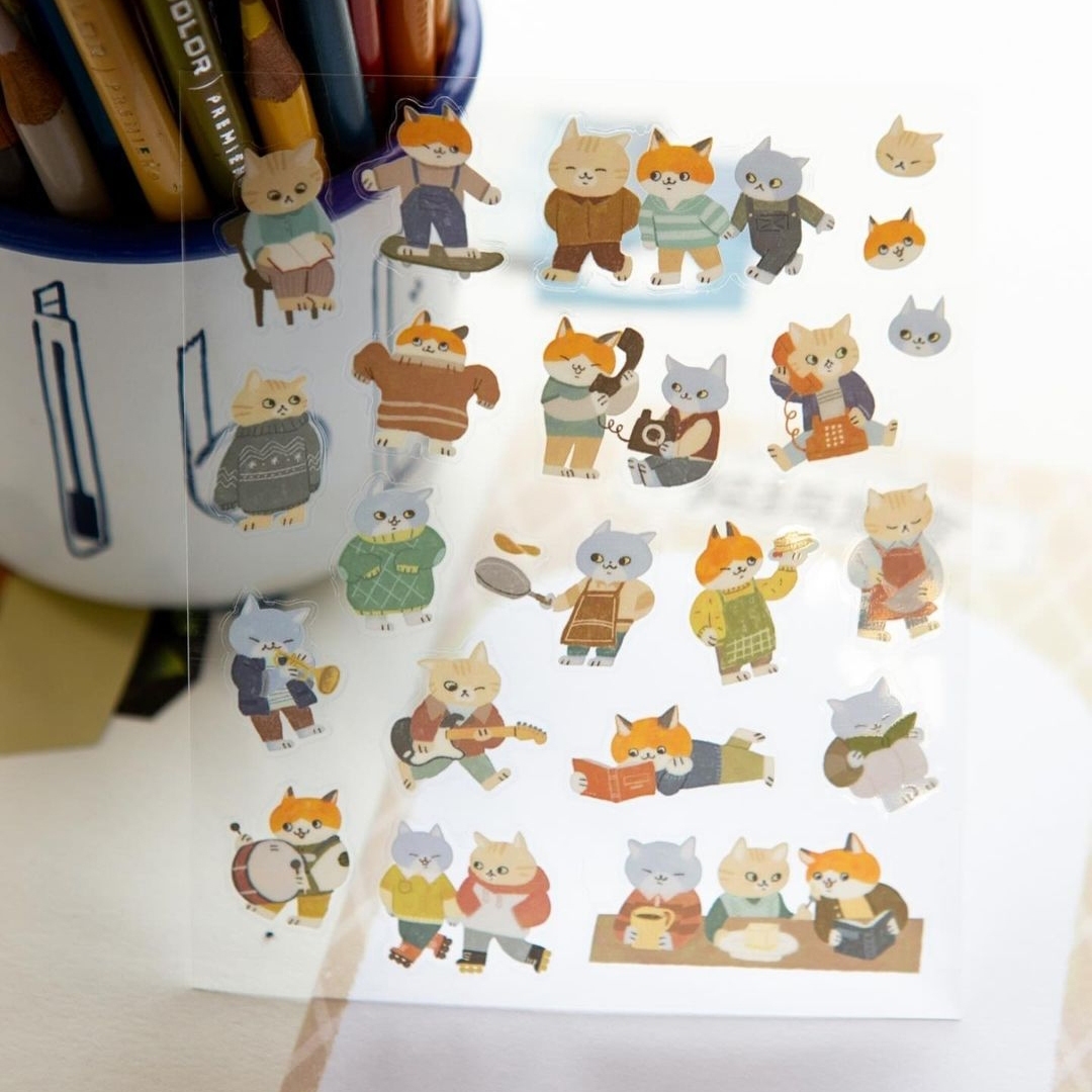 OURS Cats Gathering Sticker