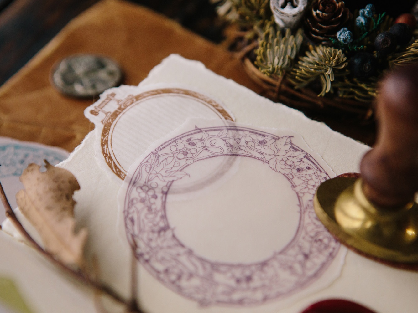 OURS Wild Grape Frame Rubber Stamp