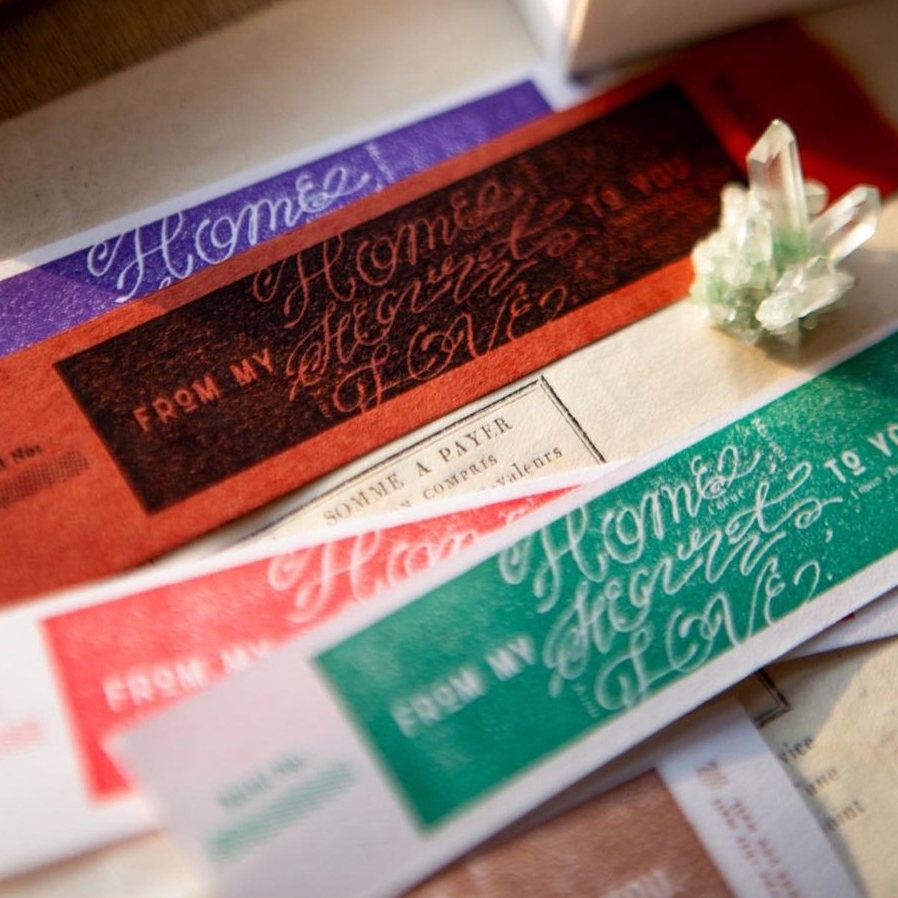 OURS Love Label Rubber Stamp