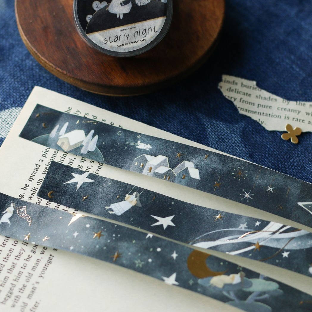Teayou Gold Foil Washi Tape - Starry Night