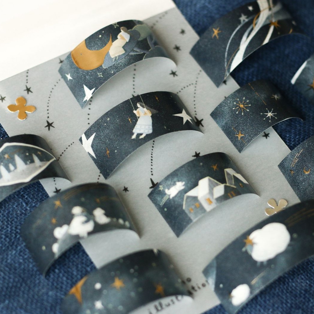 Teayou Gold Foil Washi Tape - Starry Night