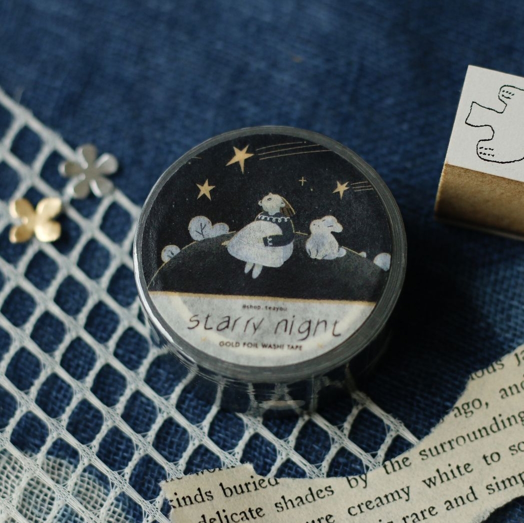 Teayou Gold Foil Washi Tape - Starry Night