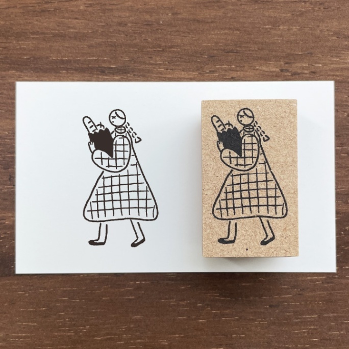 Stamp Marche Girl Rubber Stamp - Bread