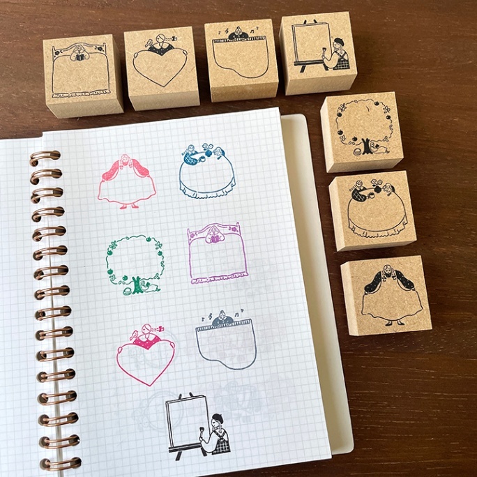 Stamp Marche Girl Rubber Stamp - Painting