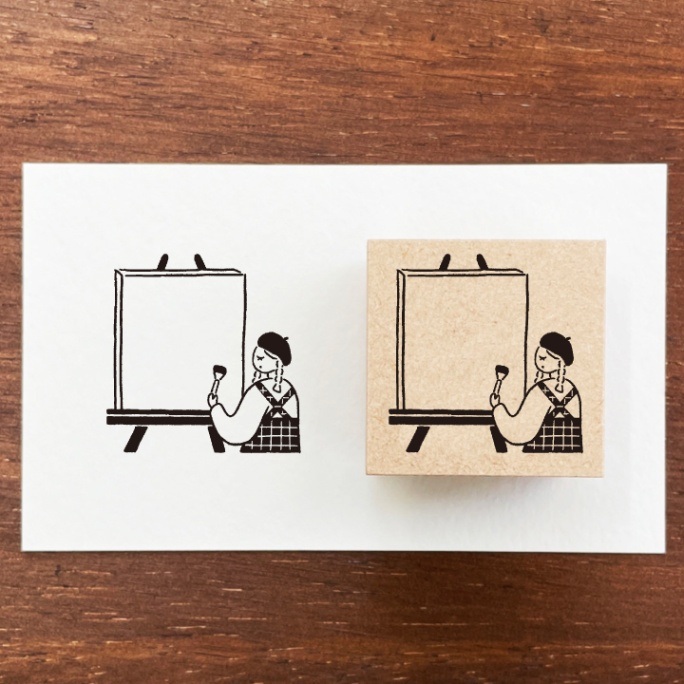 Stamp Marche Girl Rubber Stamp - Painting