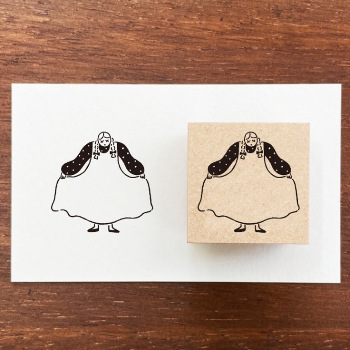 Stamp Marche Girl Rubber Stamp - Bowing
