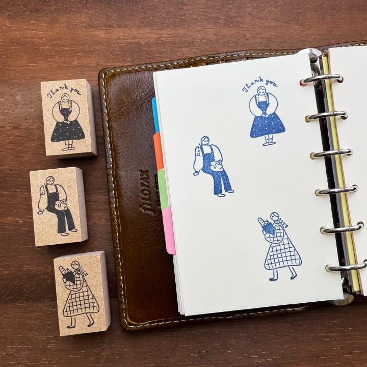 Stamp Marche Girl Rubber Stamp - Bread