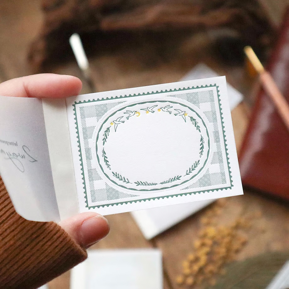 Keibunsha Two-Way Letterpress Pocket Memo - Hoshi And Tori