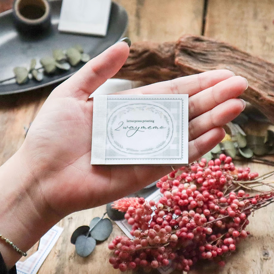 Keibunsha Two-Way Letterpress Pocket Memo - Hoshi And Tori